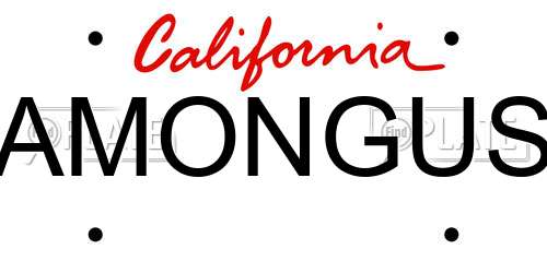 AMONGUS California License Plate