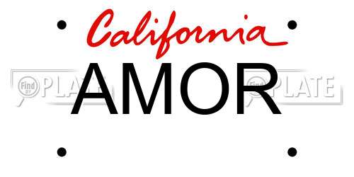 AMOR California License Plate