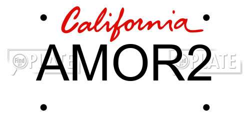 AMOR2 California License Plate