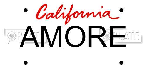 AMORE California License Plate
