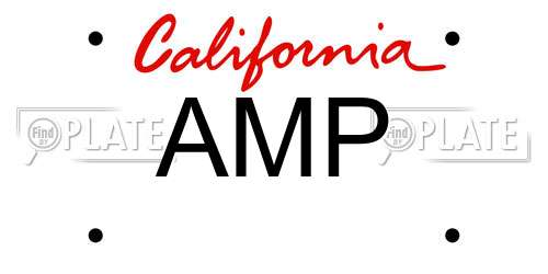 AMP California License Plate