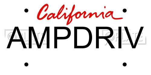 AMPDRIV California License Plate