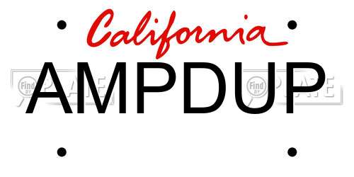 AMPDUP California License Plate
