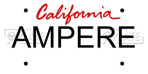 AMPERE California License Plate
