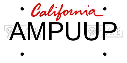 AMPUUP California License Plate