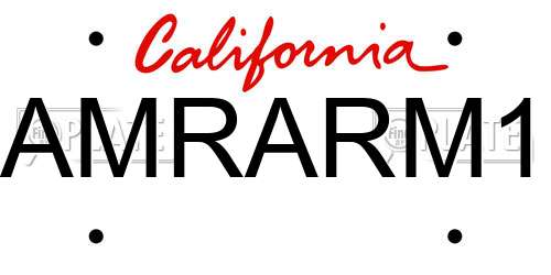 AMRARM1 California License Plate