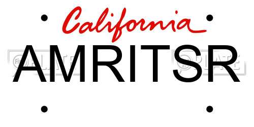 AMRITSR California License Plate