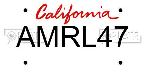 AMRL47 California License Plate