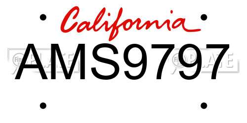 AMS9797 California License Plate