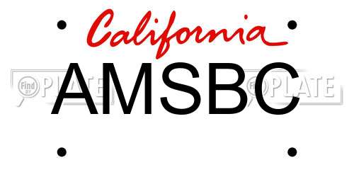 AMSBC California License Plate