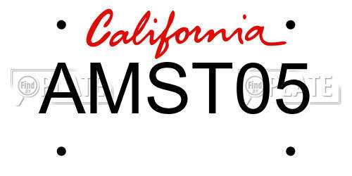 AMST05 California License Plate