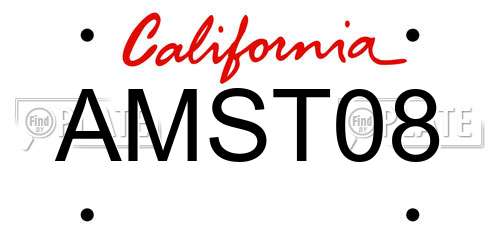 AMST08 California License Plate