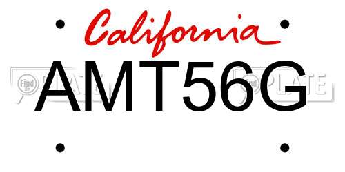 AMT56G California License Plate