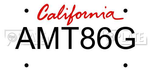 AMT86G California License Plate