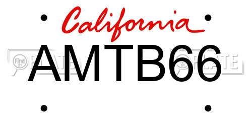 AMTB66 California License Plate