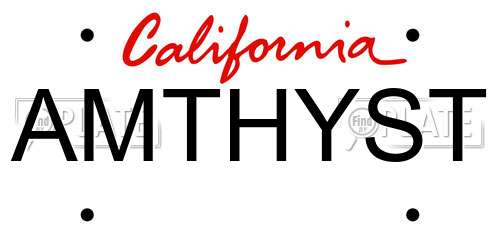 AMTHYST California License Plate