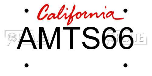 AMTS66 California License Plate