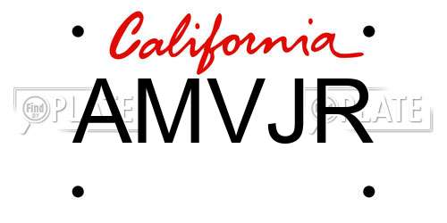AMVJR California License Plate