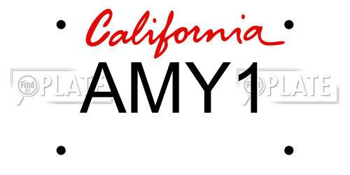 AMY1 California License Plate