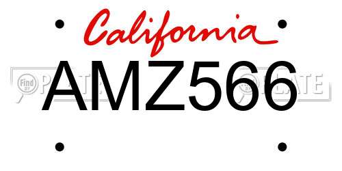 AMZ566 California License Plate
