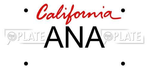 ANA California License Plate