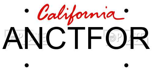 ANCTFOR California License Plate