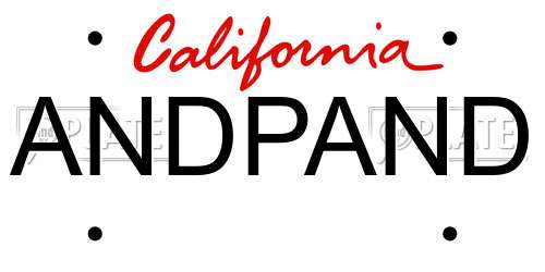 ANDPAND California License Plate