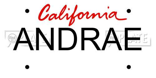 ANDRAE California License Plate