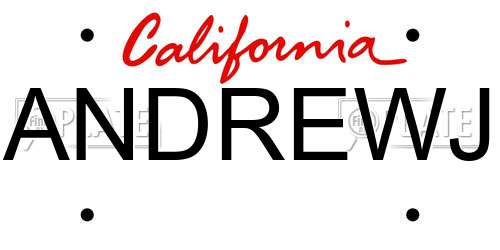 ANDREWJ California License Plate