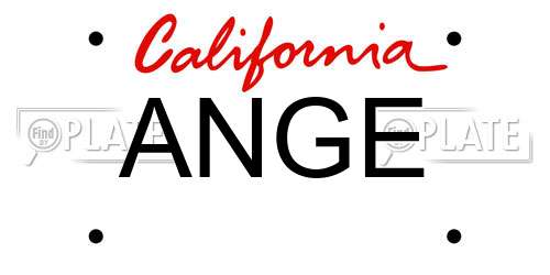 ANGE California License Plate
