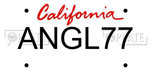 ANGL77 California License Plate
