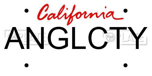 ANGLCTY California License Plate