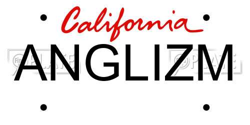 ANGLIZM California License Plate