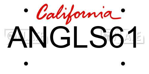 ANGLS61 California License Plate
