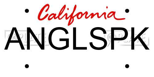 ANGLSPK California License Plate