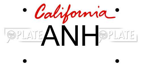 ANH California License Plate