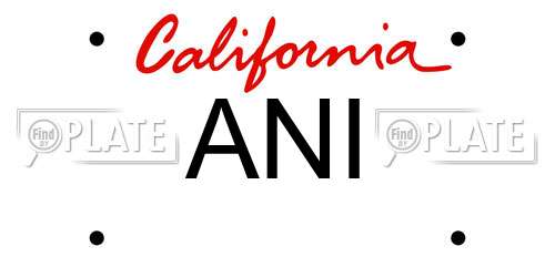 ANI California License Plate
