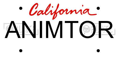 ANIMTOR California License Plate
