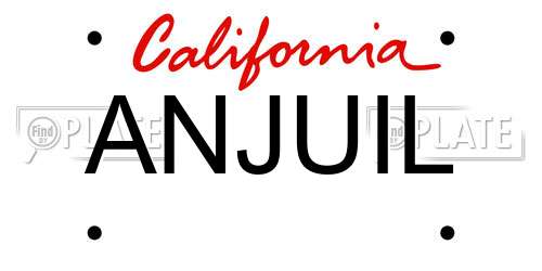 ANJUIL California License Plate