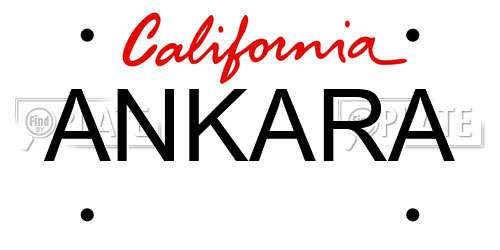 ANKARA California License Plate