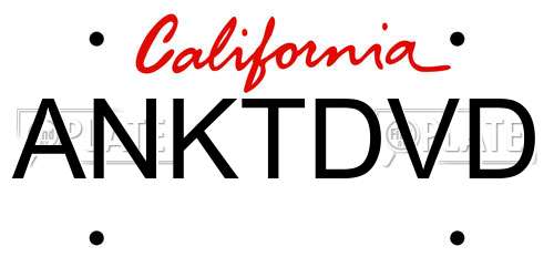 ANKTDVD California License Plate