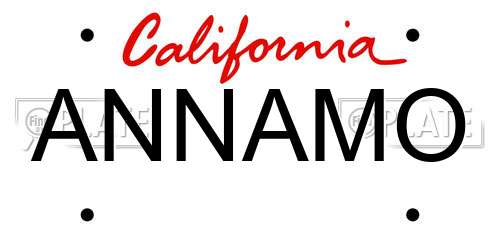 ANNAMO California License Plate