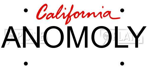 ANOMOLY California License Plate