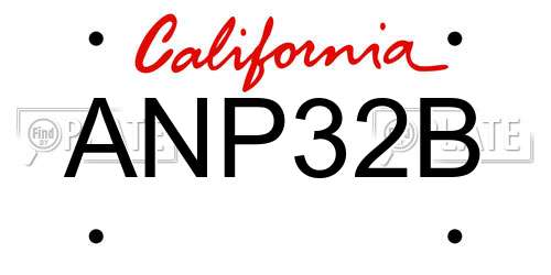 ANP32B California License Plate