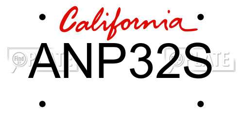 ANP32S California License Plate