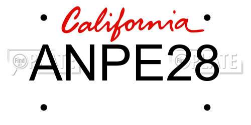 ANPE28 California License Plate