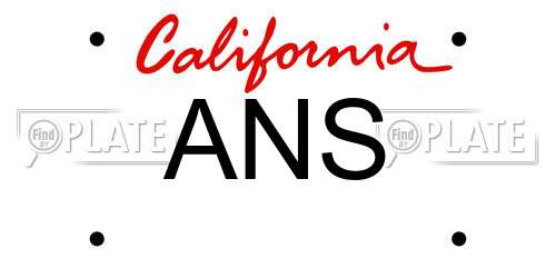 ANS California License Plate