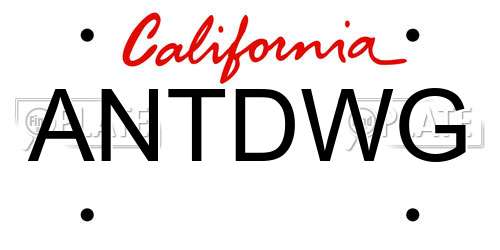 ANTDWG California License Plate