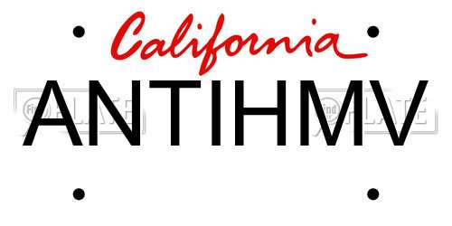 ANTIHMV California License Plate