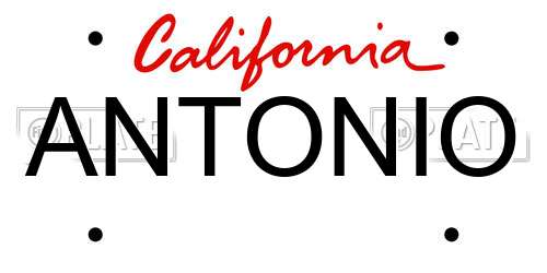 ANTONIO California License Plate